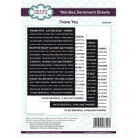 Creative Expressions - Wordies Sentiment Sheets - Thank You