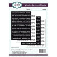 Creative Expressions - Wordies Sentiment Sheets - Love