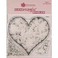 Woodware - Clear Photopolymer Stamps - Torn Paper Heart