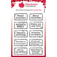 Woodware - Clear Photopolymer Stamps - Christmas Distressed Labels