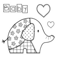 Woodware - Clear Photopolymer Stamps - Baby Patch Elephant