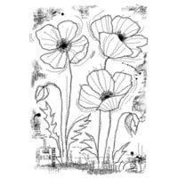 Woodware - Clear Photopolymer Stamps - Stitched Poppies