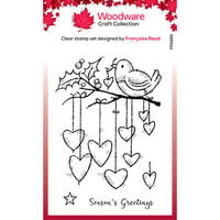 Woodware - Christmas - Clear Photopolymer Stamps - Hanging Hearts
