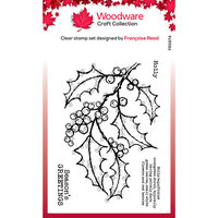Woodware - Christmas - Clear Photopolymer Stamps - Holly Spray