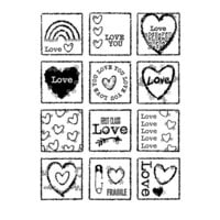 Woodware - Clear Photopolymer Stamps - Love Squares