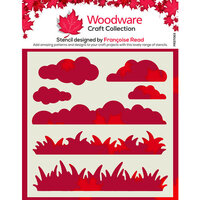 Woodware - 6 x 6 Stencils - Grass and Clouds