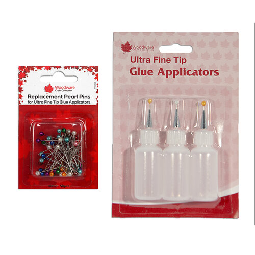 Woodware - Ultra Fine Tip Glue Applicators and Stainless Steel Replacement  Pins Bundle