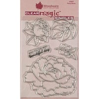 Woodware - Clear Photopolymer Stamps - Peony Bloom