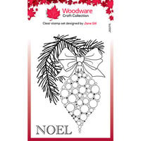 Woodware - Christmas - Clear Photopolymer Stamps - Bubble Bauble And Pine Branch