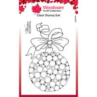 Woodware - Christmas - Clear Photopolymer Stamps - Bubble Bauble And Ribbon