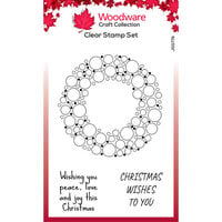Woodware - Christmas - Clear Photopolymer Stamps - Bubble Holiday Wreath