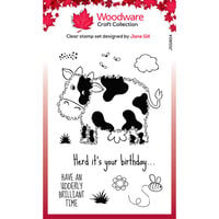 Woodware - Fuzzie Friends - Clear Photopolymer Stamps - Connie The Cow
