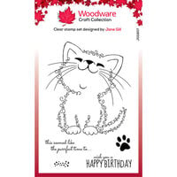Woodware - Fuzzie Friends - Clear Photopolymer Stamps - Kati The Kitten