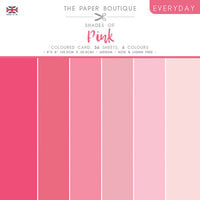 The Paper Boutique - Everyday Collection - 8 x 8 Colour Card Pack - Shades Of Pink