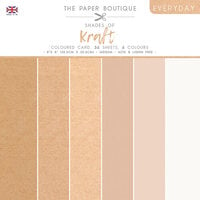 The Paper Boutique - Everyday Collection - 8 x 8 Colour Card Pack - Shades Of Kraft