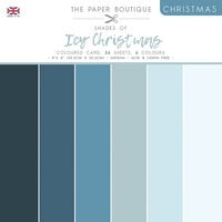 The Paper Boutique - Christmas Collection - 8 x 8 Colour Card Pack - Shades Of Icy Christmas