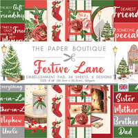 The Paper Boutique - Christmas - Festive Lane Collection - 8 x 8 Embellishment Pad