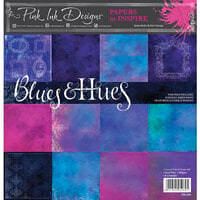 Pink Ink Designs - 8 x 8 Paper Pad - Blues and Hues