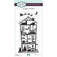 Creative Expressions - Designer Boutique Collection - DL Pre-Cut Mounted Rubber Stamps - Christmas Town House