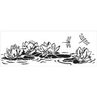 The Crafter's Workshop - Stencils - 16.5 x 6 - Lily Pond