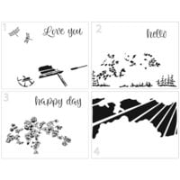 The Crafter's Workshop - 4-in-1 Layering Stencils - 8.5 x 11 Sheet - A2 Happy Wheelbarrow