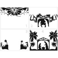 The Crafter's Workshop - Christmas - 4-in-1 Layering Stencils - 8.5 x 11 Sheet - A2 Nativity Scene