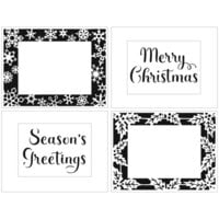 The Crafter's Workshop - Christmas - 4-in-1 Layering Stencils - 8.5 x 11 Sheet - A2 Holly Snowflake Frames