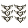 Creative Imaginations - Love Stuck by Marah Johnson - Tattoo Collection - Winged Hearts Metal Brads