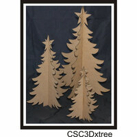 Clear Scraps - 3 Dimensional Chipboard Embellishments - Christmas Trees
