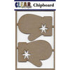 Clear Scraps - Chipboard Embellishments - Mittens