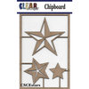 Clear Scraps - Chipboard Embellishments - Stars