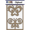 Clear Scraps - Chipboard Embellishments - Swirl Butterflies