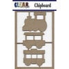 Clear Scraps - Chipboard Embellishments - Trains