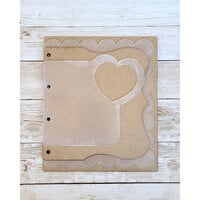 Clear Scraps - Mixable Acrylic and Chipboard Album - 6.75 x 8 - Heart