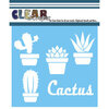 Clear Scraps - Mascils - 6 x 6 - Masking Stencil - Cactus Pots