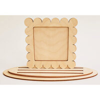 Clear Scraps - 3D Frameables Collection - Birch Base - Scallop Frame