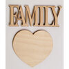Clear Scraps - 3D Frameables Collection - Birch Wood Laser Cut - Family Word and Heart