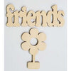 Clear Scraps - 3D Frameables Collection - Birch Wood Laser Cut - Friends Word and Flower