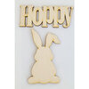 Clear Scraps - 3D Frameables Collection - Birch Wood Laser Cut - Hoppy Word and Bunny