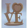 Clear Scraps - Wooden Desk Top Word Frames - Love