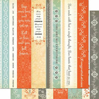 Cosmo Cricket - Everafter Collection - 12 x 12 Double Sided Paper - Borders, CLEARANCE