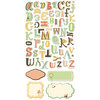 Cosmo Cricket - Earth Love Collection - Ready Set Chipboard - Alphabet