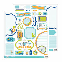 Doodlebug Design - Boys Only Collection - Cute Cuts - 12 x 12 Cardstock Die Cuts