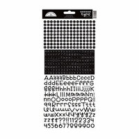 Doodlebug Design - Alphabet Cardstock Stickers - Teensy Type - Beetle Black