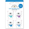 Doodlebug Design - Frosty Friends Collection - Christmas - Doodle-Pops - 3 Dimensional Cardstock Stickers - Polar Bears