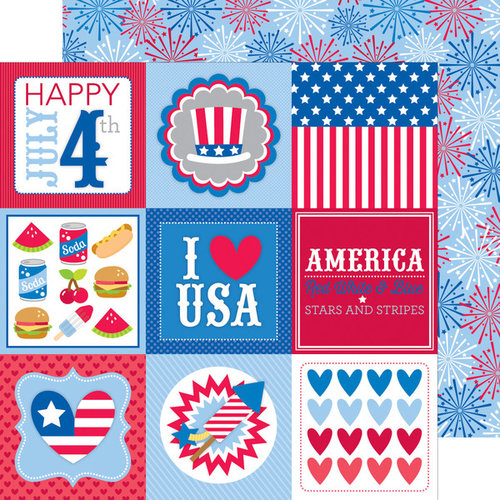 Doodlebug Design - Patriotic Picnic Collection - 12 x 12 Double Sided Paper - 4th of July