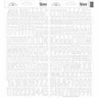 Doodlebug Design - Cardstock Stickers - Skinny Alphabet - Lily White
