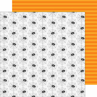 Doodlebug Design - Boos and Brews Collection - Halloween - 12 x 12 Double Sided Paper - Spooky Spiders