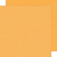Doodlebug Design - 12 x 12 Double Sided Paper - Gingham and Linen Petite Prints - Tangerine