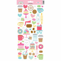 Doodlebug Design - Cream and Sugar Collection - Cardstock Stickers - Icons